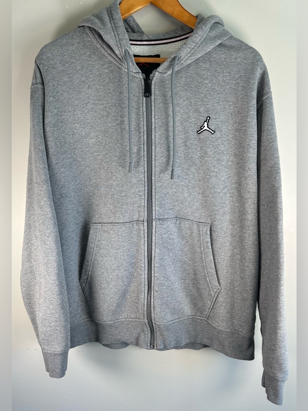 Nike Jordan Essential Men’s Fleece Full Zip Hoodie Sweater L Carbon Heather EUC